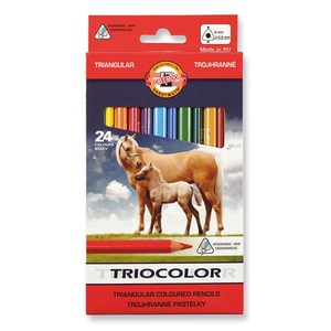 Színes ceruza 24 db-os készlet KOH-I-NOOR 3144 Triocolor, Medve, vastag