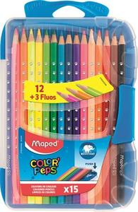 Színes ceruza 15 db, MAPED Color`Peps Smart, box, háromszögletű