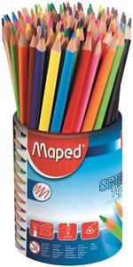 Színes ceruza 72 db, MAPED Color`Peps, háromszögű, ceruzatartóval