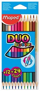 Színes ceruza 12 db, MAPED Color`Peps Duo, háromszögletű, kétvégű