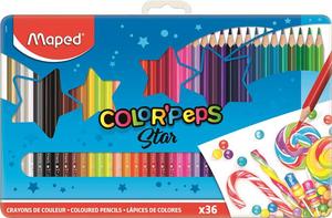 Színes ceruza 36 db, MAPED Color`Peps, fémdobozos, háromszögletű