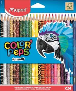 Színes ceruza 24 db, MAPED Color`Peps Animal, háromszögletű