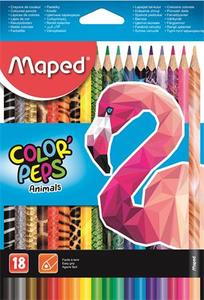 Színes ceruza 18 db, MAPED Color`Peps Animal, háromszögletű