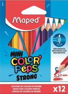 Színes ceruza 12 db, MAPED Mini Color`Peps Strong, háromszögletű