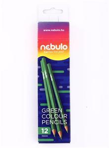 Színes ceruza NEBULO, vékony, háromszögletű, zöld