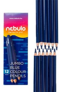 Színes ceruza NEBULO Jumbo, vastag, háromszögletű, kék
