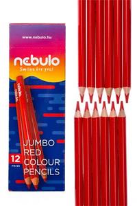 Színes ceruza NEBULO Jumbo, vastag, háromszögletű, piros