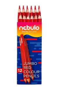Színes ceruza NEBULO Jumbo, vastag, háromszögletű, piros