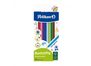 Színes ceruza 12 db, PELIKAN hatszögletű, 12 különböző szín