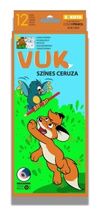 Sz&iacute;nes ceruza 12 db-os, SaKOTA Creative Jungle VUK, hatsz&ouml;gletű,