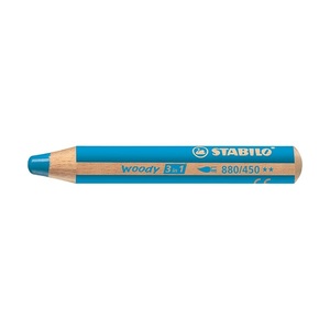 Krétaceruza STABILO Woody 3 in 1, kerek, vastag, ciánkék