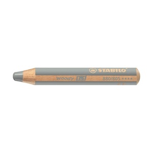 Krétaceruza STABILO Woody 3 in 1, kerek, vastag, ezüst