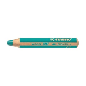 Krétaceruza STABILO Woody 3 in 1, kerek, vastag, türkiz