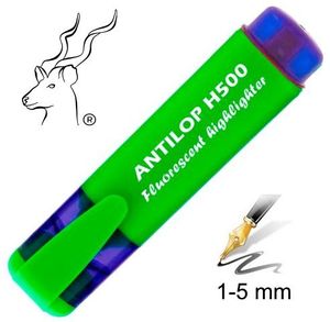 Szövegkiemelő, ANTILOP H500, lapos testű, vágott hegyű, neon zöld