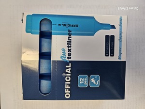 Szövegkiemelő, OFFICIAL Redactor, lapos. 1-5 mm, kék