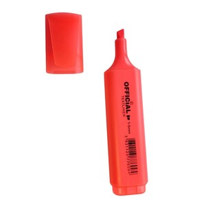 Szövegkiemelő, OFFICIAL Redactor, lapos. 1-5 mm, piros