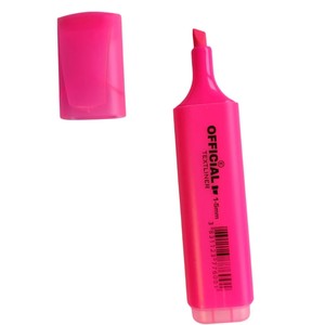 Szövegkiemelő, OFFICIAL Redactor, lapos. 1-5 mm, rózsaszín