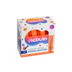 Szövegkiemelő NEBULO, 2-5 mm, lapos testű, neon narancs