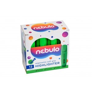 Szövegkiemelő NEBULO, 2-5 mm, lapos testű, neon zöld