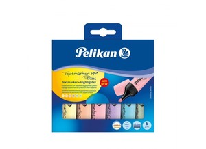 Szövegkiemelő PELIKAN 490, 6 db-os készlet, 6 pasztell szín.