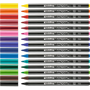 Porcelánmarker, EDDING 4200, ecsetirón, 1-4 mm, (019) karminpiros