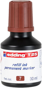 Utántöltő tinta EDDING T25, alkoholos markerhez, 25 ml, barna