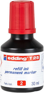 Utántöltő tinta EDDING T25, alkoholos markerhez, 25 ml, piros