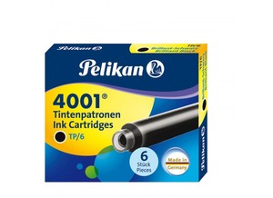 Tintapatron 6 db, PELIKAN 4001 brilinás fekete