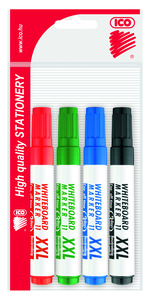 Táblamarker ICO Plan 11 XXL, kúpos, 1-3 mm, 4 db-os, 4 különböző szín