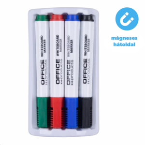 T&aacute;blairon 4 db-os k&eacute;szlet, OFFICE PRODUCTS, m&aacute;gneses, szivaccsal,