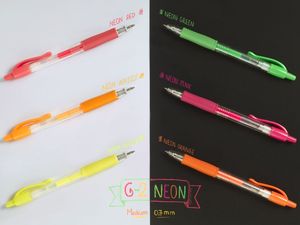 Zseléstoll PILOT G-2 Neon, nyomógombos, 0,37 mm, rózsaszín