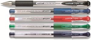 Zseléstoll UNI UM-151 Signo DX kupakos, 0,25 mm, átlátszó test, piros