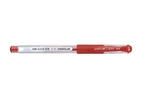 Zseléstoll UNI UM-151 Signo DX kupakos, 0,25 mm, átlátszó test, piros