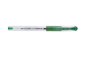 Zseléstoll UNI UM-151 Signo DX kupakos, 0,25 mm, átlátszó test, zöld