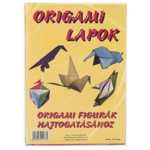 Origami papír A4, 20 lap, GRS, színezett ofszetpapírból.