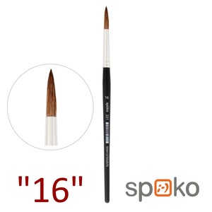 Ecset 16-s, SPOKO 0331, kerek, lakkozott, fekete fanyelű