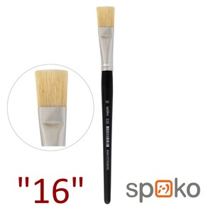 Ecset 16-s, SPOKO 0335, lapos, lakkozott, fekete fanyelű
