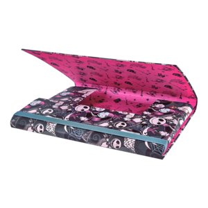 F&uuml;zetbox A4, karton, COLORINO Tim Burton, 3 cm gerincű, gumis, fekete