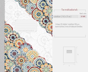 Leckefüzet A5, 32 lap, mintás UV lakkozott karton borítóval.