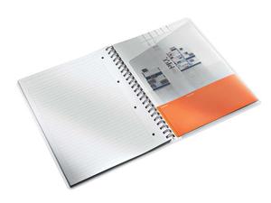 Spirálfüzet A4, 80 lap, LEITZ Wow, PP, 4 lyukú, vonalas, fehér