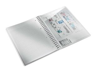 Spirálfüzet A4, 80 lap, LEITZ Wow, PP, 4 lyukú, kockás, fehér
