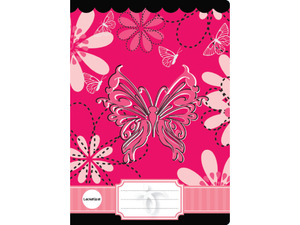 Füzet A5, 32 lap, FŰZFŐ Design, pink/black, 27-32 kockás