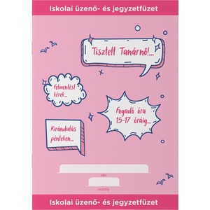 &Uuml;zenőf&uuml;zet A5, 32 lap, ICO, tűz&ouml;tt, pink