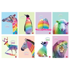 Füzet A4, 38 lap, PIGNA Animal Rainbow, tűzött, kockás