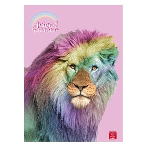 Füzet A4, 38 lap, PIGNA Animal Rainbow, tűzött, kockás