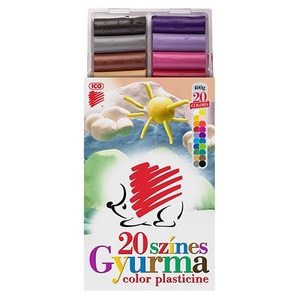 Gyurma 20 db, ICO Süni, 400 g, 20 különböző élénk színben