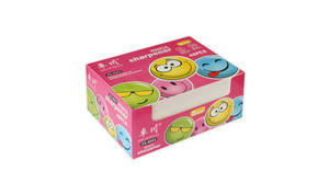 Hegyező 2 lyukú, műanyag, GRS, tartályos, SMILEY, 4 színben