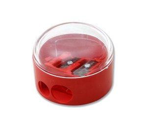 Hegyező, 2 lyuk&uacute;, KUM 1020521, műanyag, tart&aacute;lyos, kerek