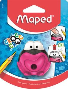 Hegyező 1 lyukú, MAPED Croc Croc, tartályos, béka, bliszteres