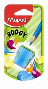 Hegyező 1 lyuk&uacute;, MAPED Boogy, tart&aacute;lyos, műanyag, bliszteres, vegyes